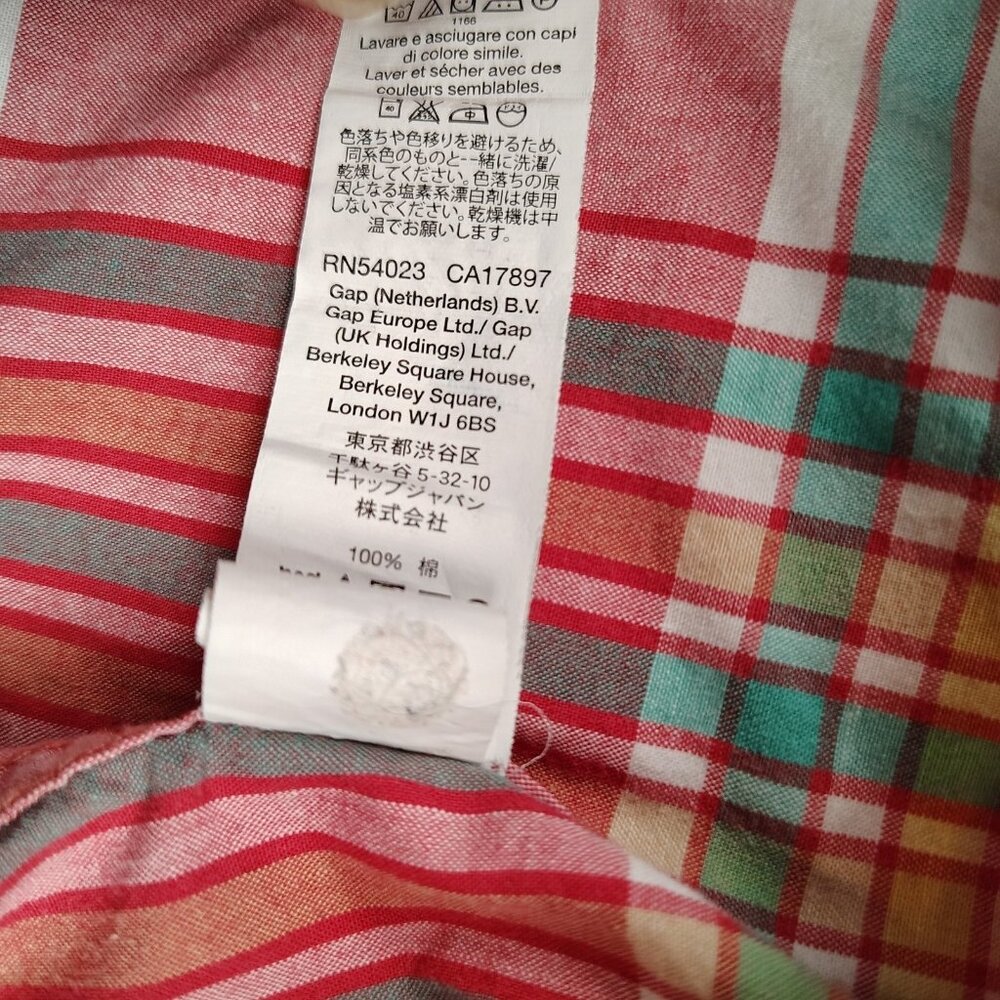 GAP Red and Blue Plaid Casual Shirt - Picture 4 of 7